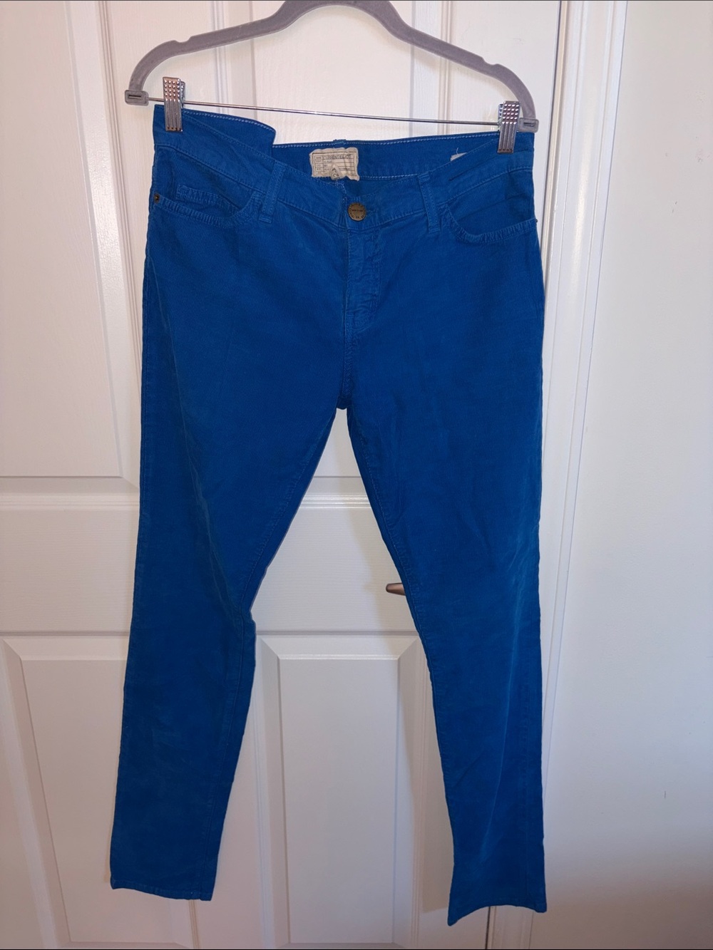 Current/Elliot Women's Blue Skinny Corduroy Pants